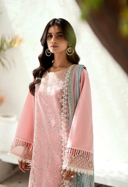 Bin Ilyas Riwaayat Luxury Embroidered Lawn Collection 3pc - Branded Cut Pieces