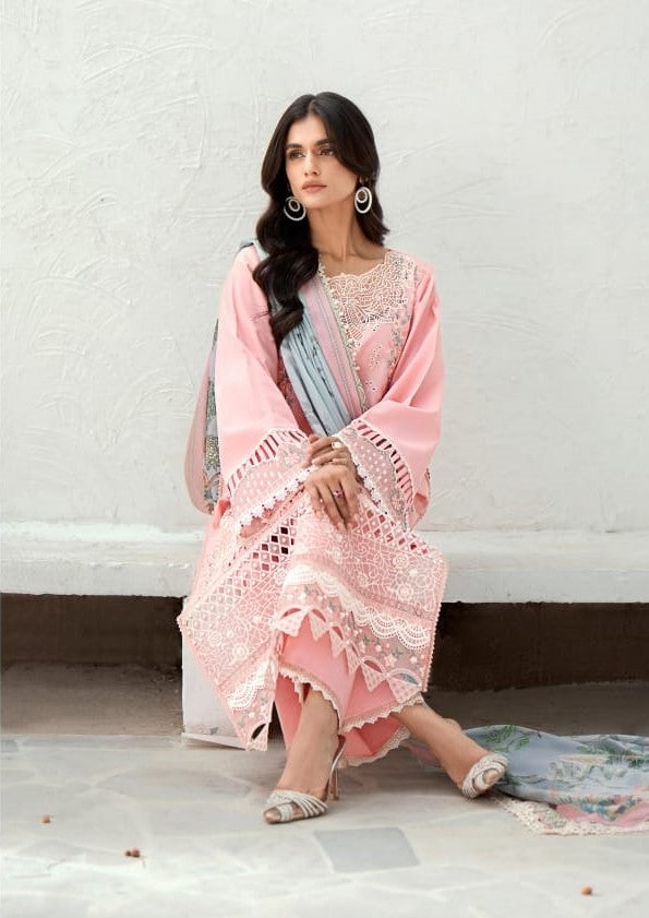 Bin Ilyas Riwaayat Luxury Embroidered Lawn Collection 3pc - Branded Cut Pieces