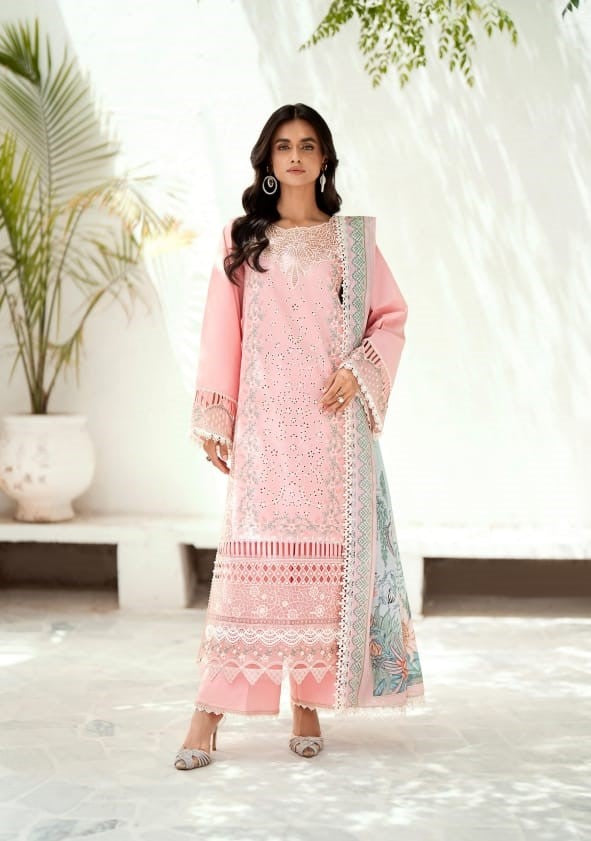 Bin Ilyas Riwaayat Luxury Embroidered Lawn Collection 3pc - Branded Cut Pieces