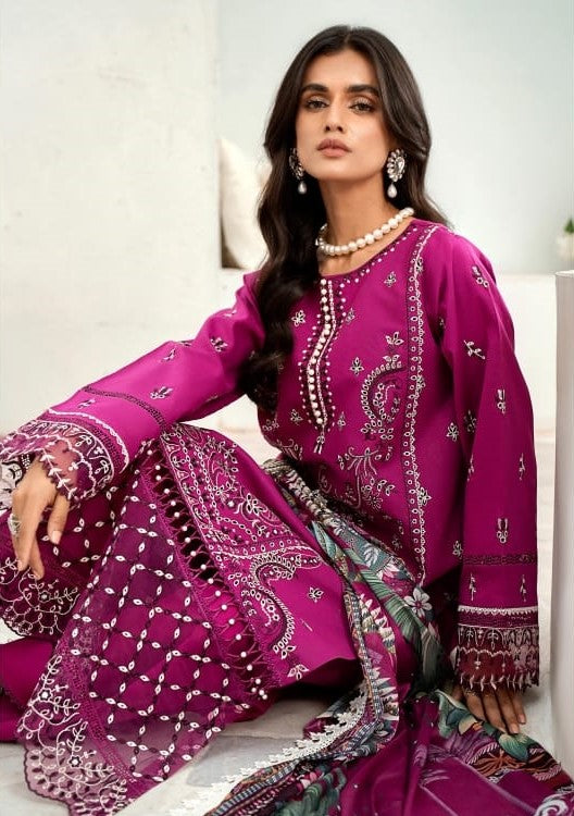 Bin Ilyas Riwaayat Luxury Embroidered Lawn Collection 3pc - Branded Cut Pieces