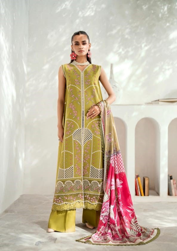 Bin Ilyas Riwaayat Luxury Embroidered Lawn Collection 3pc - Branded Cut Pieces