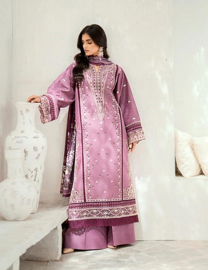 Bin Ilyas Riwaayat Luxury Embroidered Lawn Collection 3pc - Branded Cut Pieces