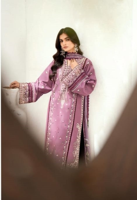 Bin Ilyas Riwaayat Luxury Embroidered Lawn Collection 3pc - Branded Cut Pieces