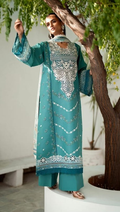 Bin Ilyas Riwaayat Luxury Embroidered Lawn Collection 3pc - Branded Cut Pieces