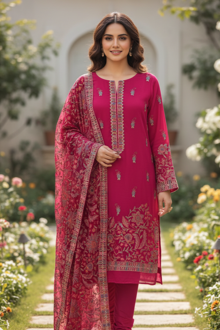 Bareeze Unstitched Embroidered Chiffon SD 2pc