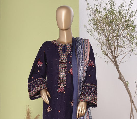 Bin Saeed Stitched Embroidered Khaddar 3pc