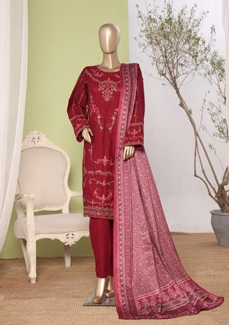 Bin Saeed Stitched Embroidered Khaddar 3pc