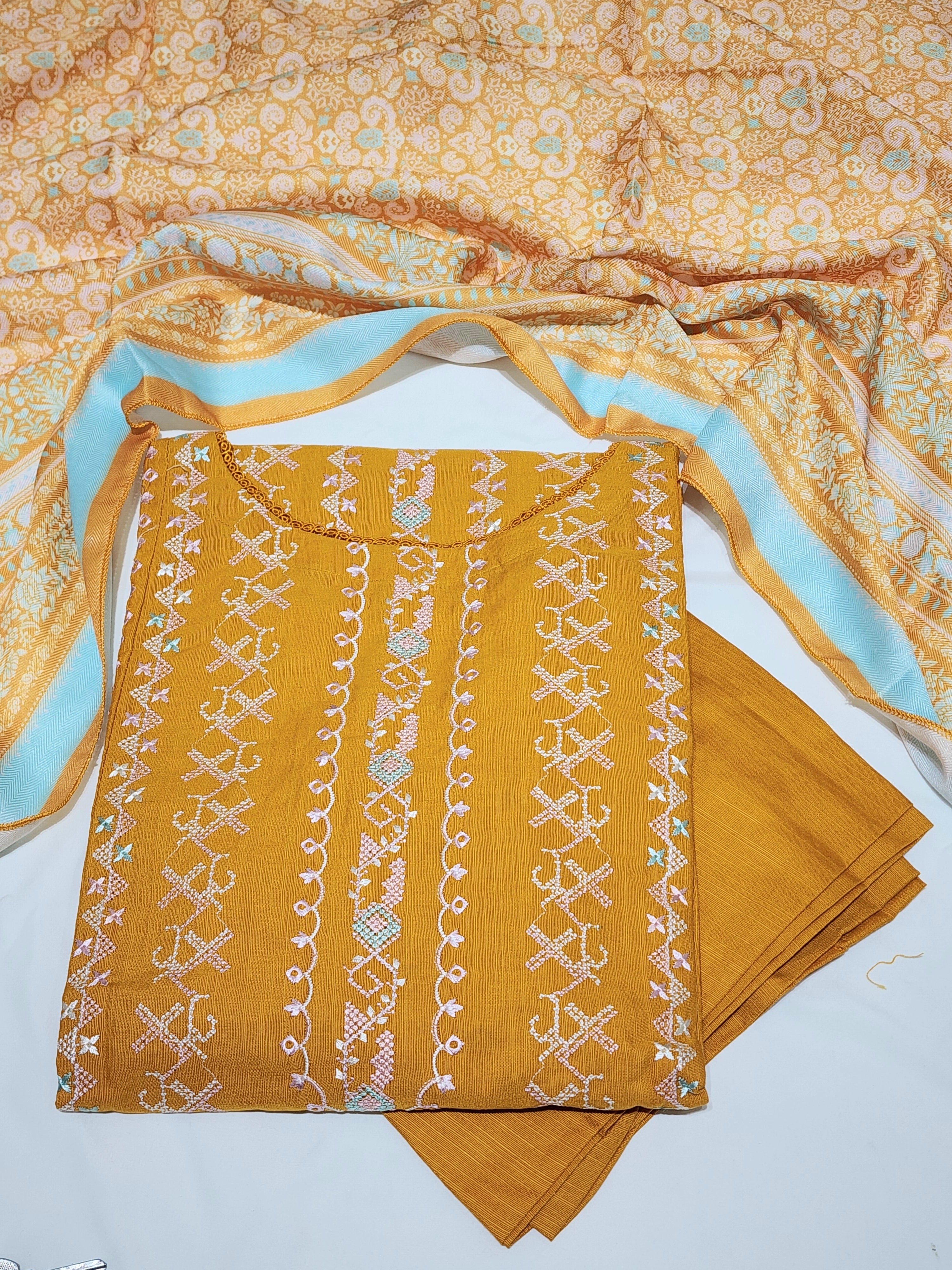 Bin Saeed Stitched Embroidered Khaddar 3pc