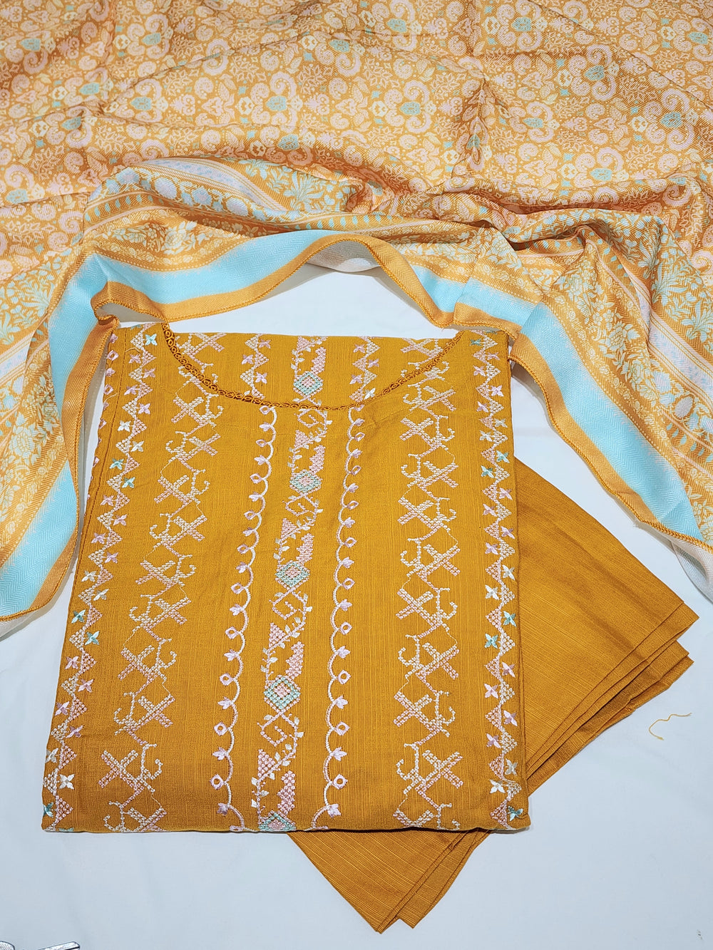 Bin Saeed Stitched Embroidered Khaddar 3pc