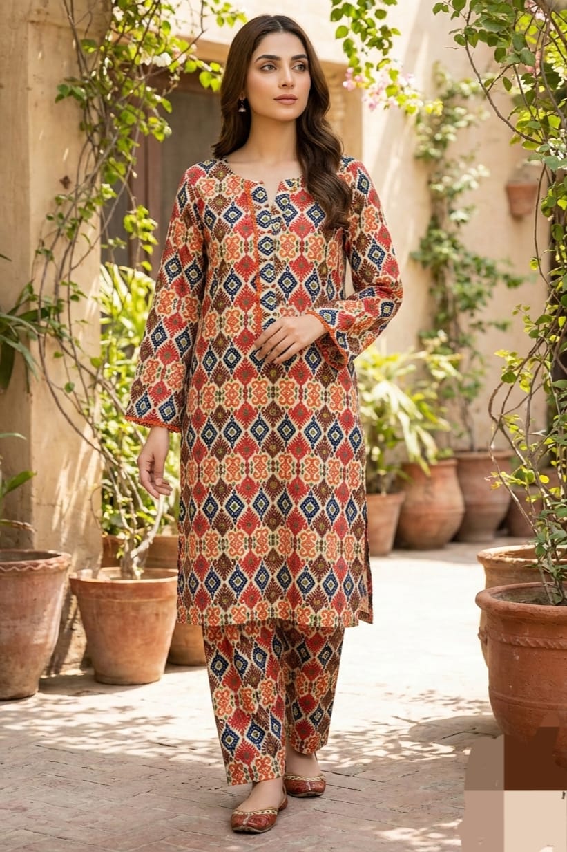 Bin Saeed Stitched Printed Lawn ST 2pc