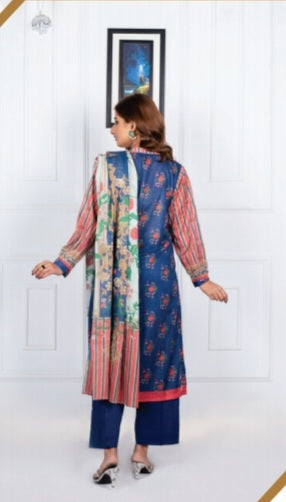 Amal Digital Printed Lawn 3pc - Branded Cut Pieces