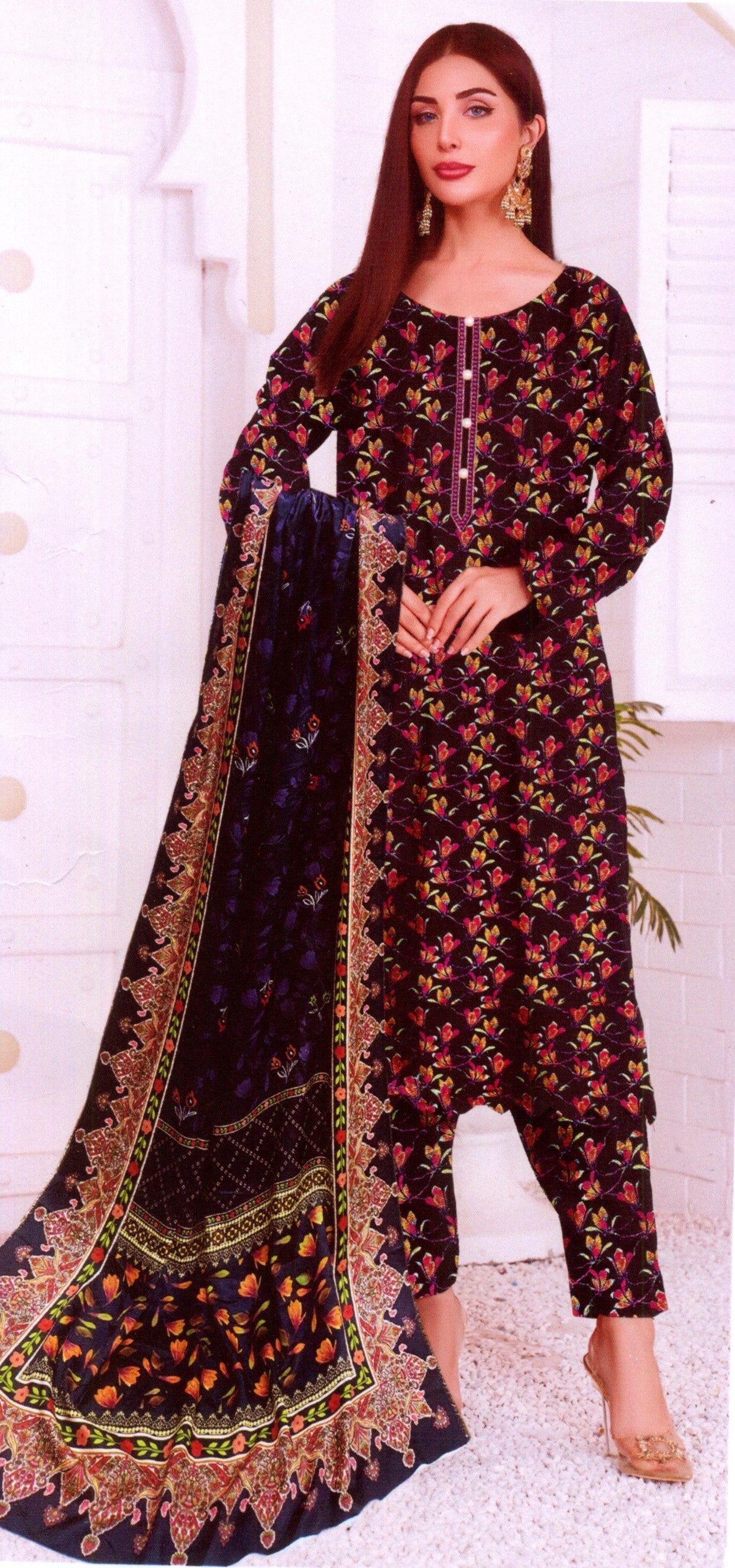 Noor Jahan Printed Wool 3pc Mushq