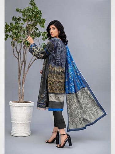 Aizal Printed Unstitched Lawn 3pc - Branded Cut Pieces