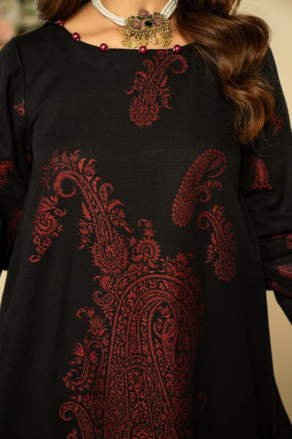 Soha Afreen-Digital Printed Composed Jacquard Khaddar-Black-3PC - Branded Cut Pieces