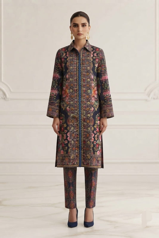 Premium Designer Unstitched Printed Linen ST 2pc