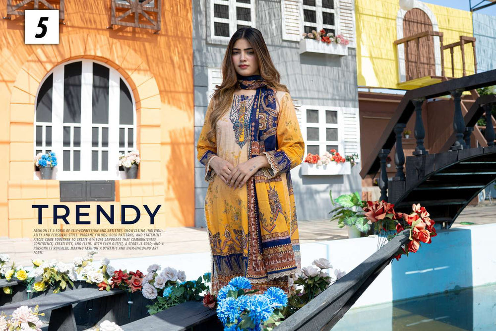 Gul Rang Unstitched Printed Premium Lawn 3pc GUL-RANG-3PC-05 Branded ...