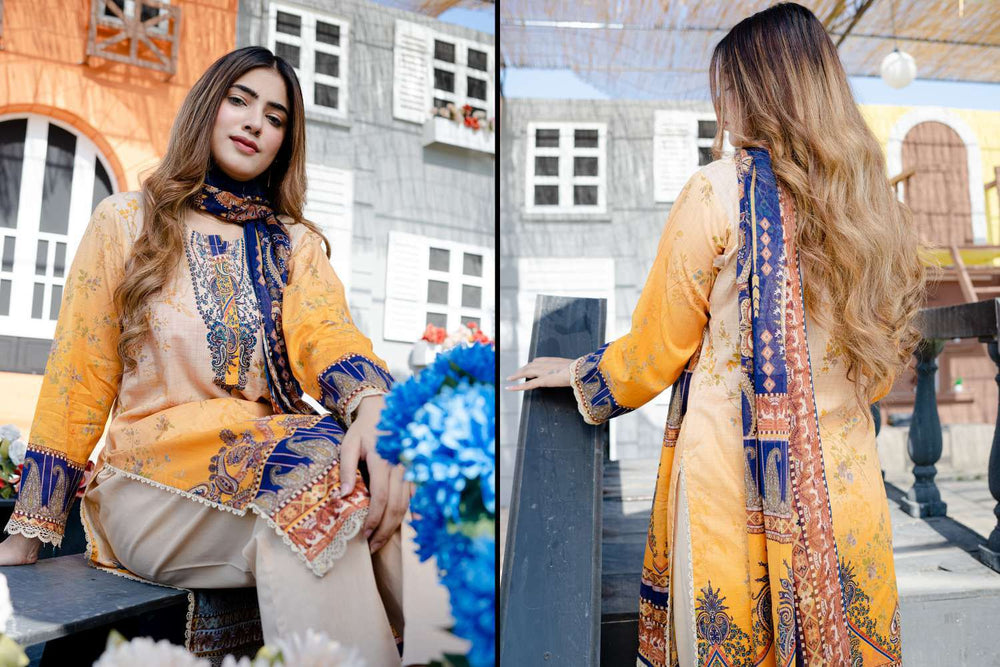 Gul Rang Unstitched Printed Premium Lawn 3pc GUL-RANG-3PC-05 Branded ...