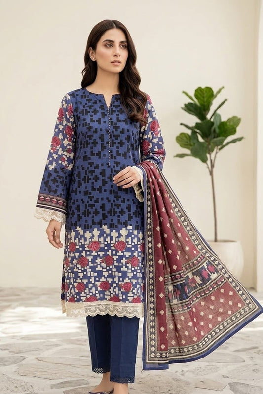 Jaffrani CH-06 Unstitched Printed Lawn 3pc