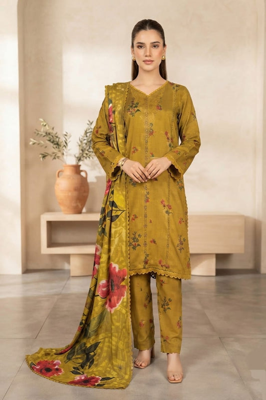Johra Amalfi Unstitched Printed Staple Slub 3pc