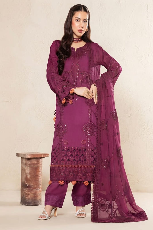 Johra Nirvana Unstitched Embroidered Silk Viscose 3pc