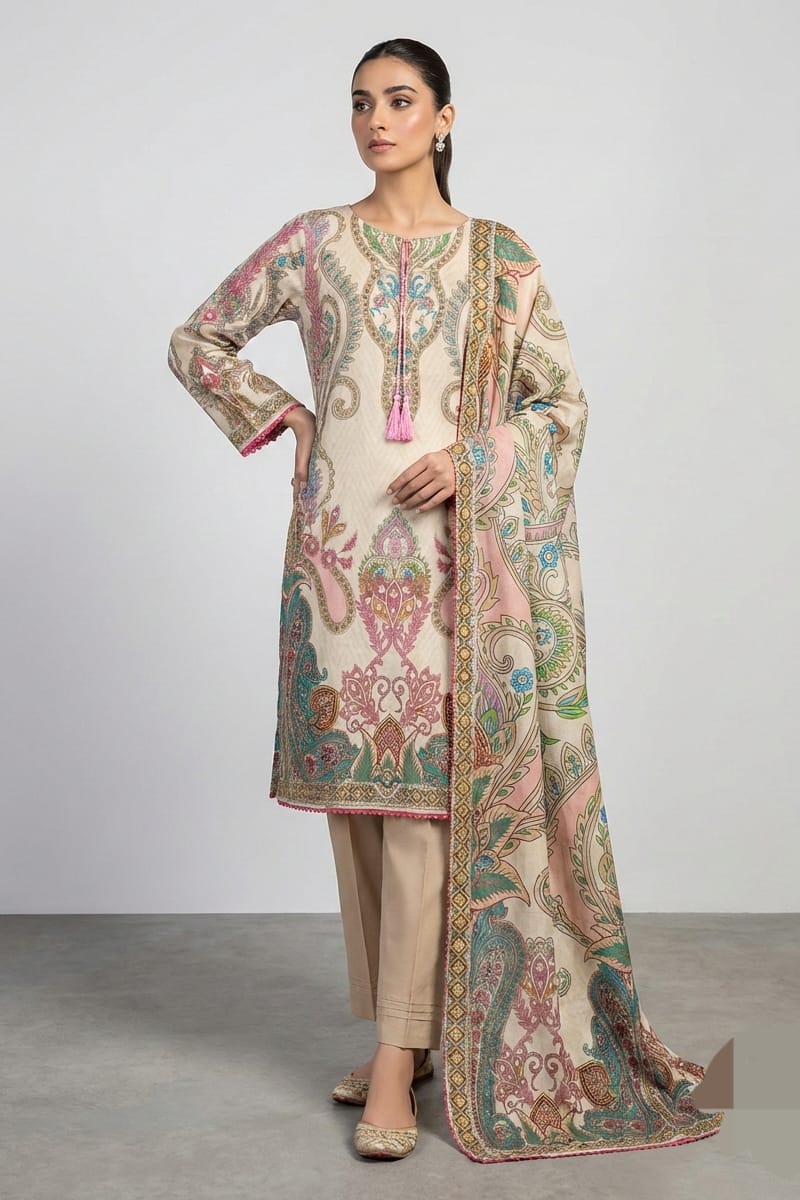 Jade Stitched Printed Lawn 3pc
