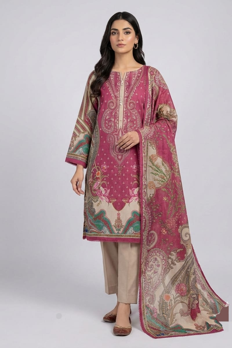 Jade Stitched Printed Lawn 3pc