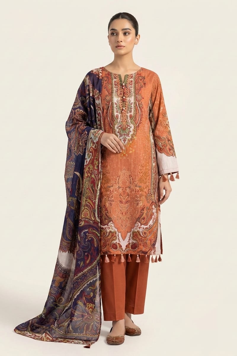 Jade Stitched Printed Lawn 3pc