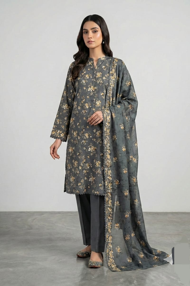 Khaadi Stitched Printed Lawn 3pc
