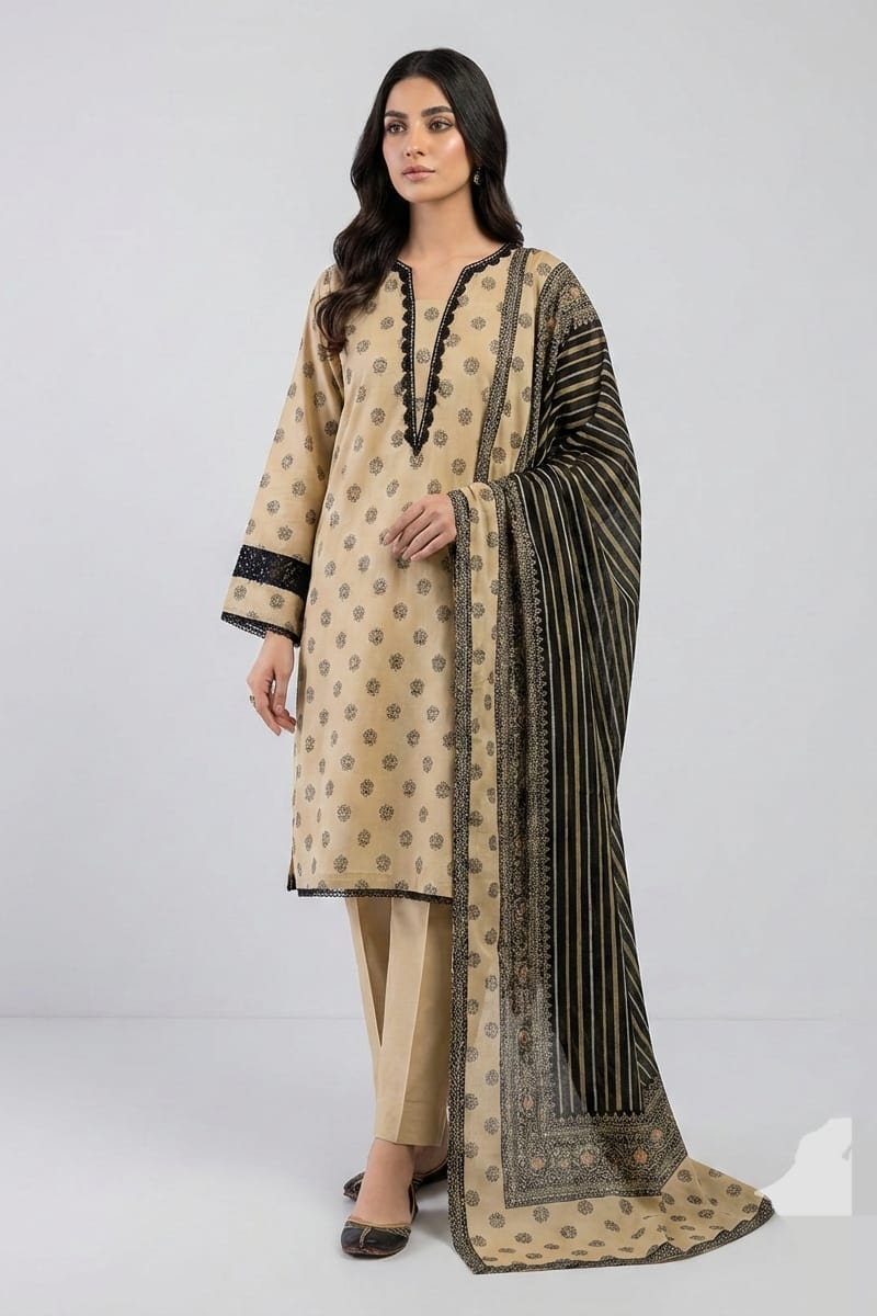 Khaadi Stitched Printed Lawn 3pc