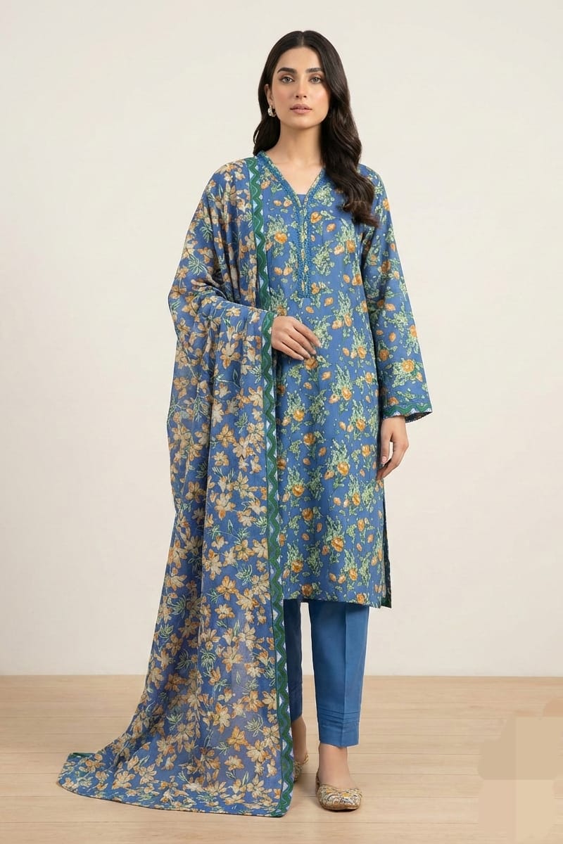 Khaadi Stitched Printed Lawn 3pc