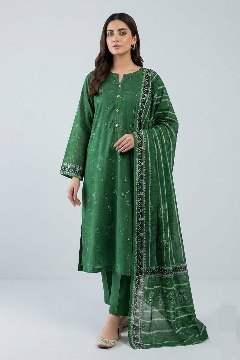 Khaadi Stitched Printed Lawn 3pc