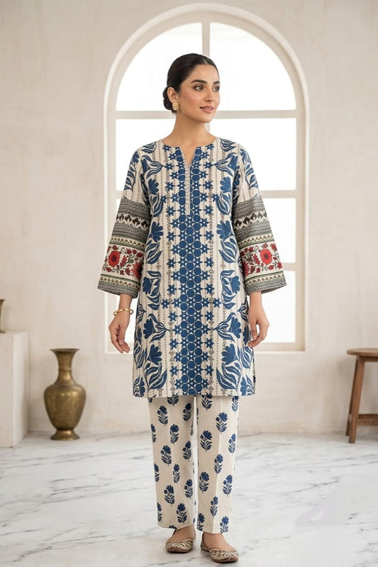 La Reine Stitched Printed Lawn Shirt