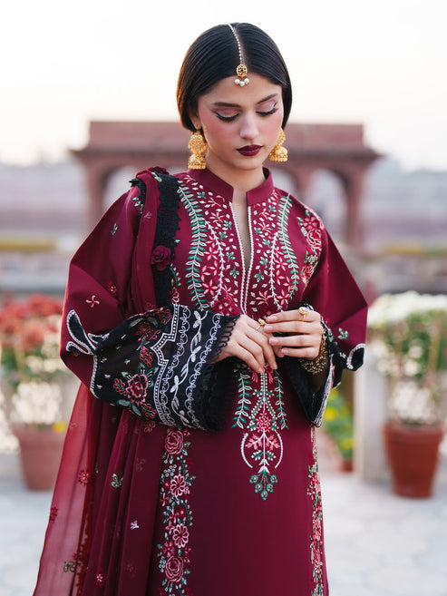 Mahnur Gul Unstitched Luxury Lawn 3pc MHNR-GUL-LUX-1009 Branded Cut Pieces