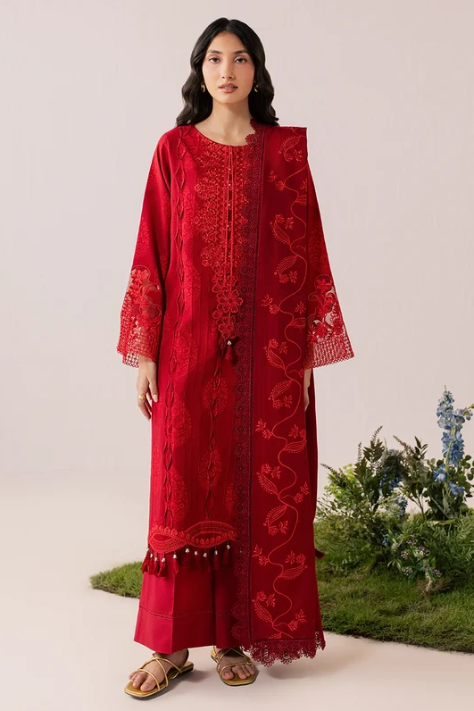 Mahnur Sage Embroidered Luxury Linen 3pc