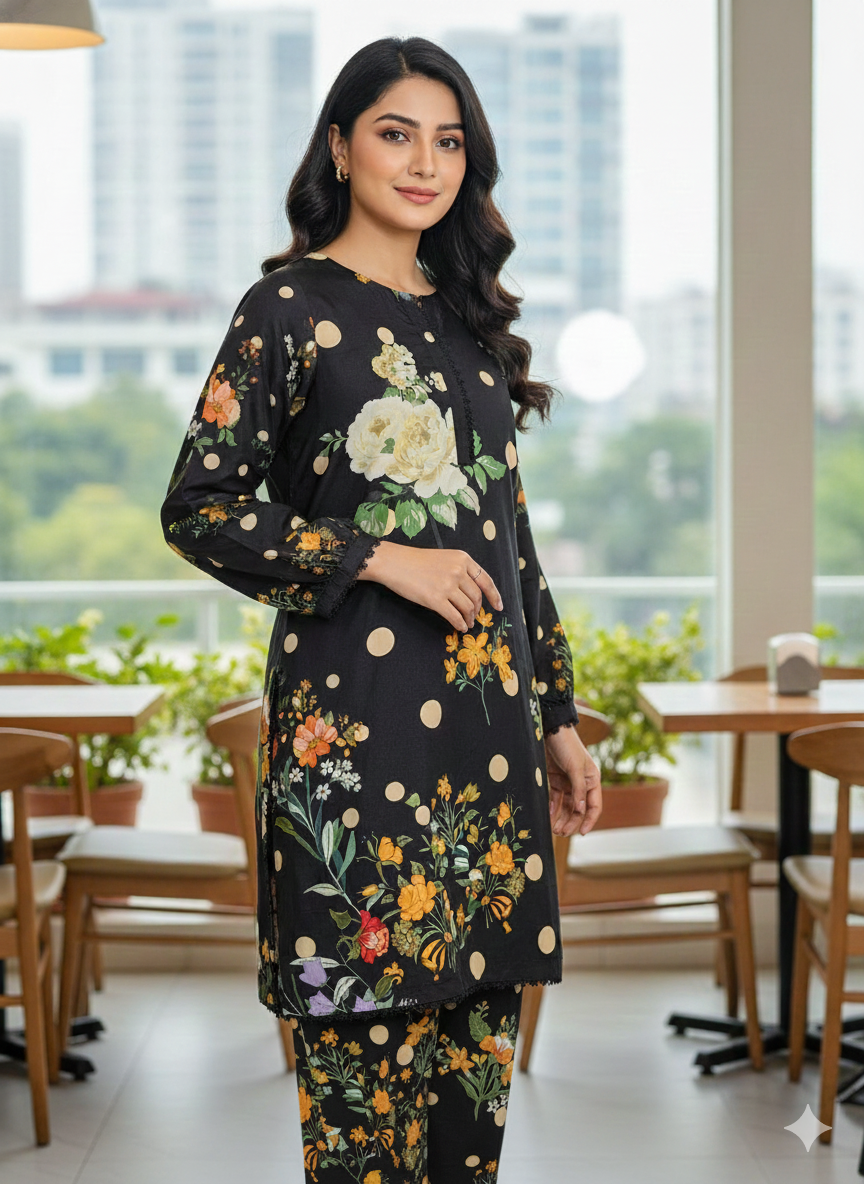 Meerak Stitched Printed Silk ST 2pc