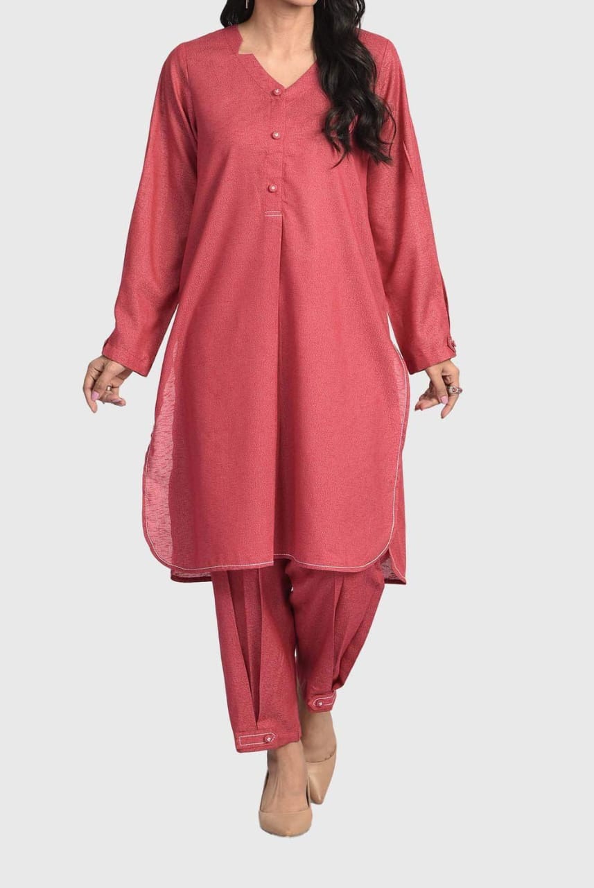 Mizaj Stitched Plain Silk ST 2pc