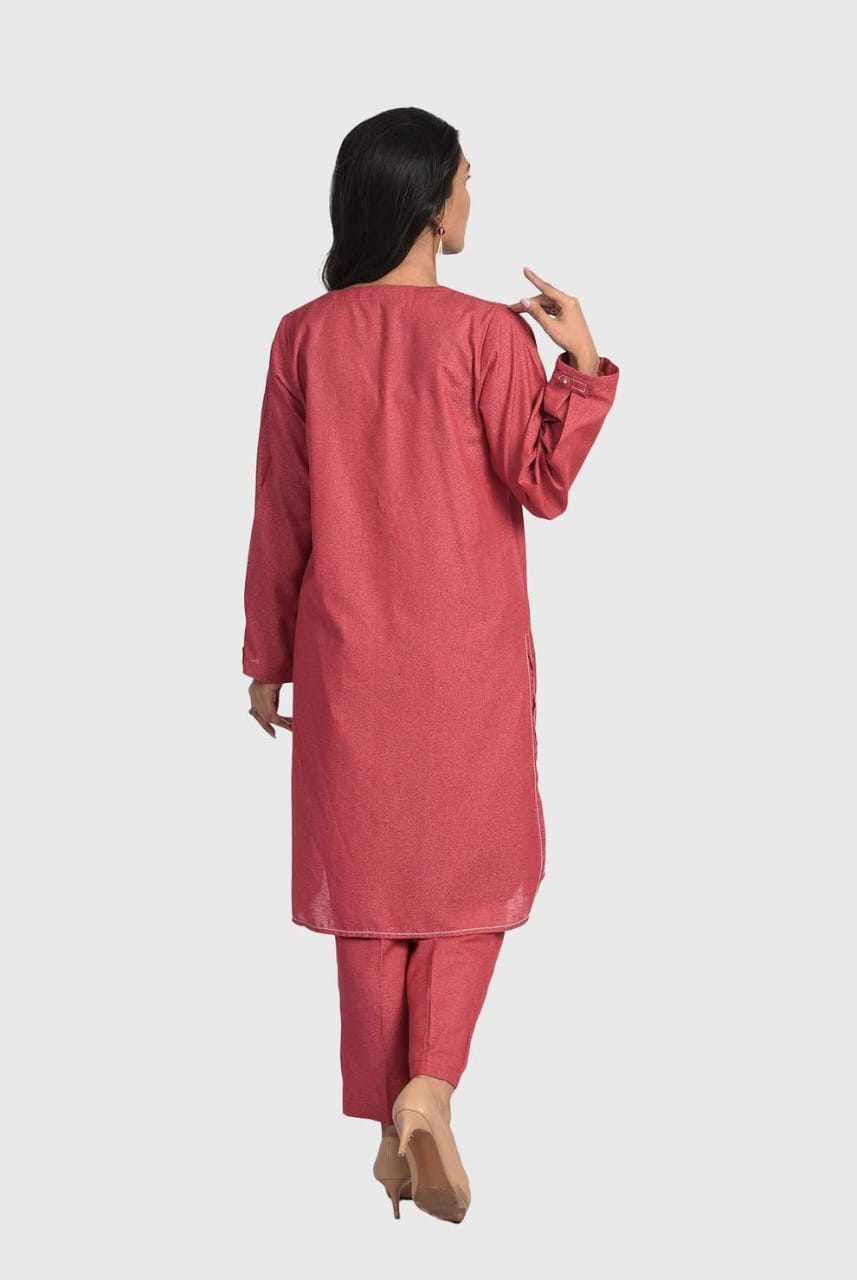 Mizaj Stitched Plain Silk ST 2pc