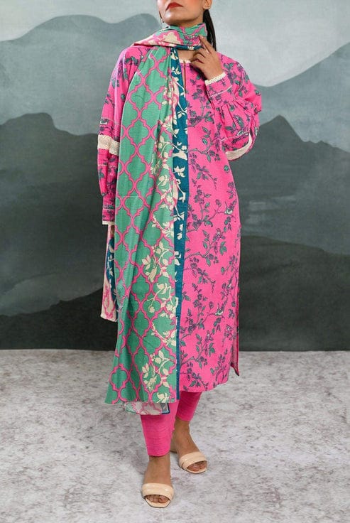 Mizaj Stitched Printed Khaddar 3pc