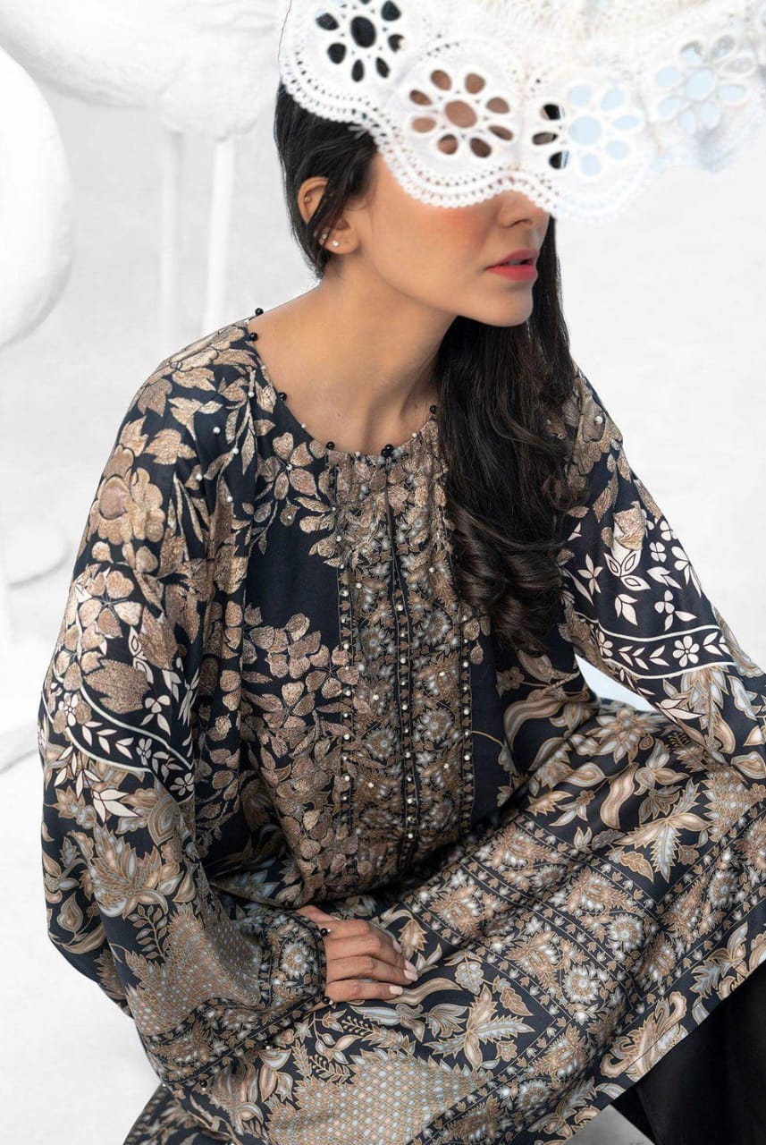 Mizaj Stitched Printed Linen SD 2pc