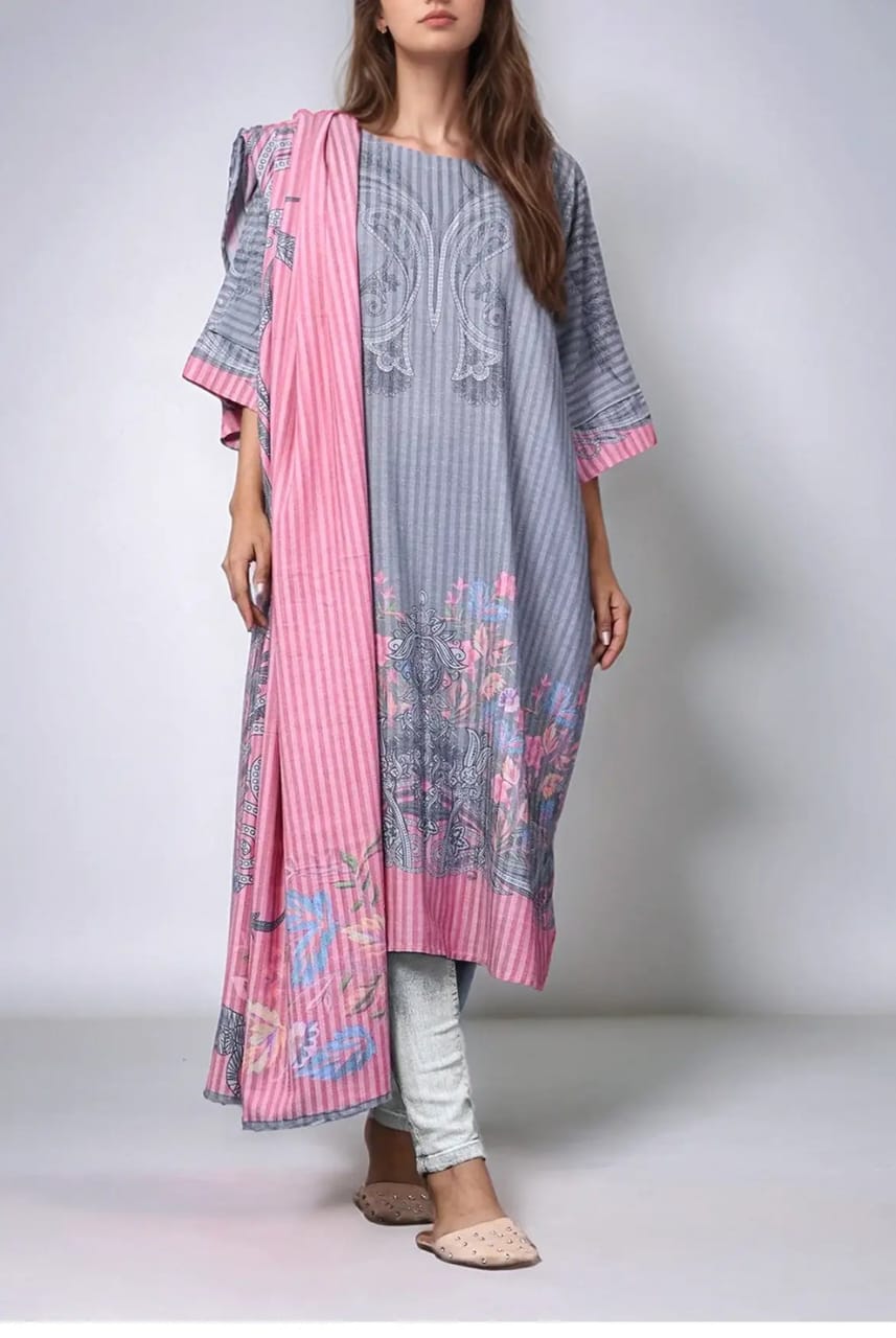 Mizaj Stitched Printed Linen SD 2pc