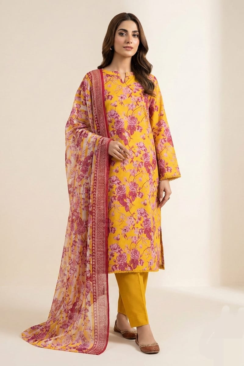 Nishat Stitched Printed Lawn 3pc