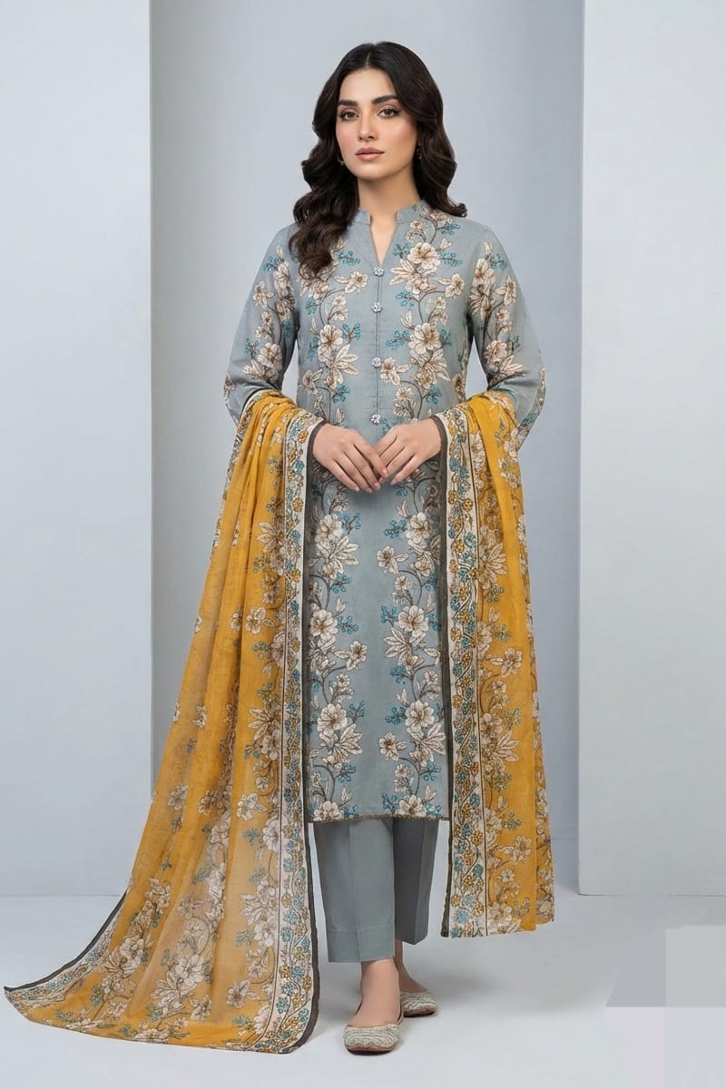 Nishat Stitched Printed Lawn 3pc