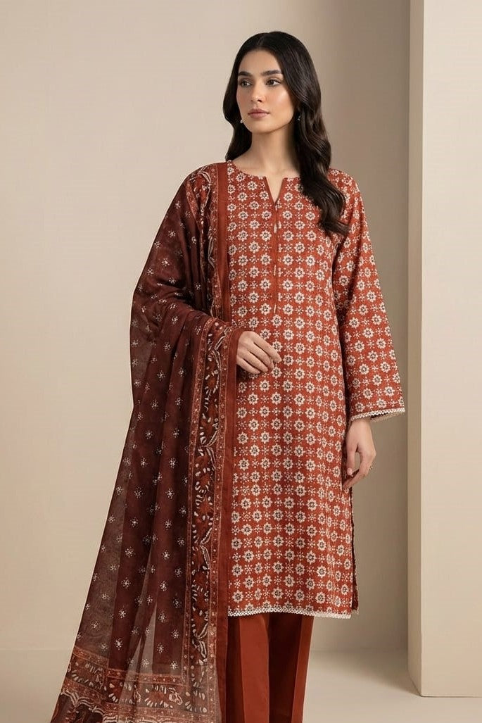 Nishat Stitched Printed Lawn 3pc