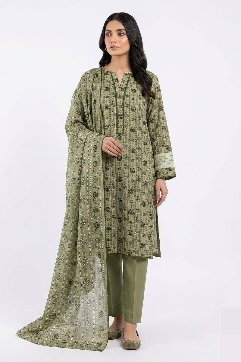 Nishat Stitched Printed Lawn 3pc