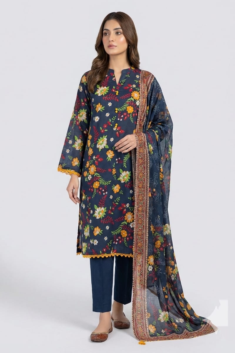 Nishat Stitched Printed Lawn 3pc
