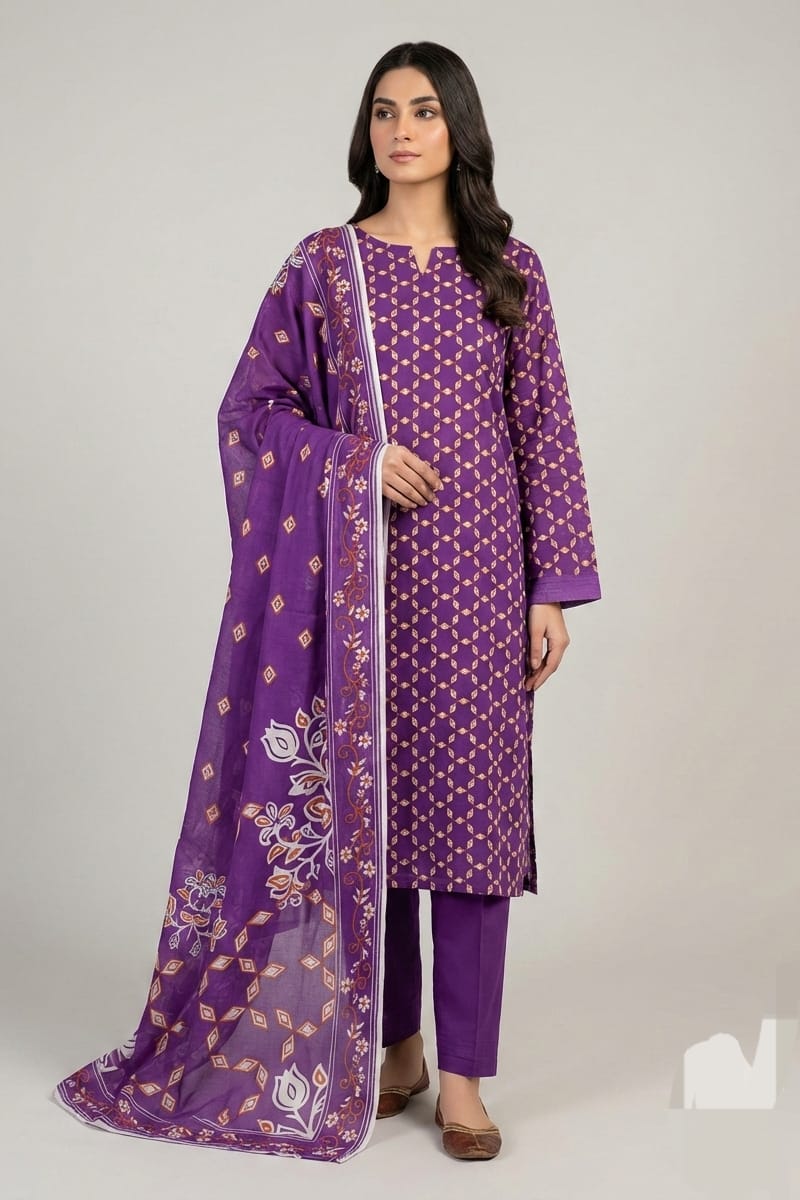 Nishat Stitched Printed Lawn 3pc