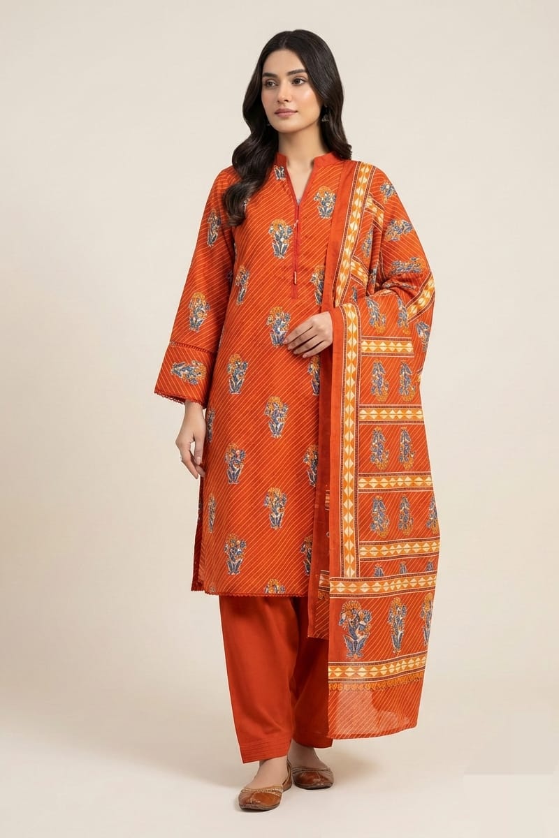 Nishat Stitched Printed Lawn 3pc