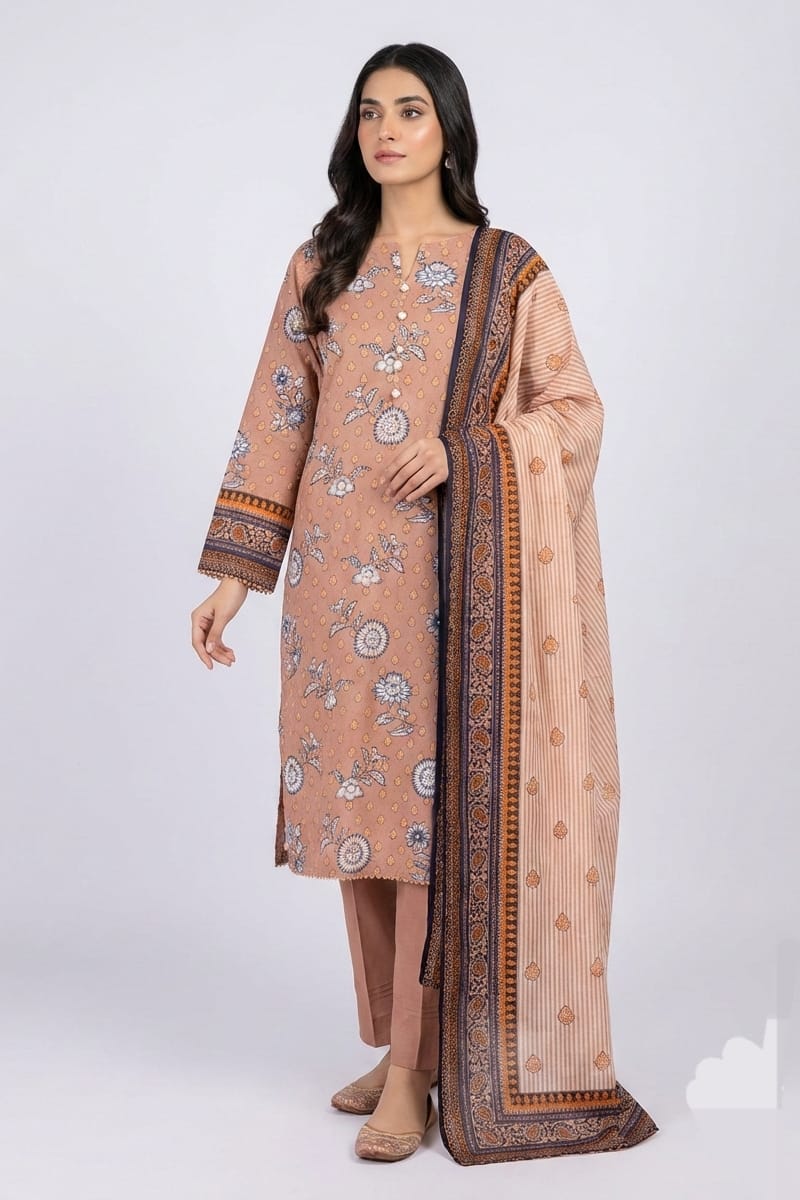 Nishat Stitched Printed Lawn 3pc