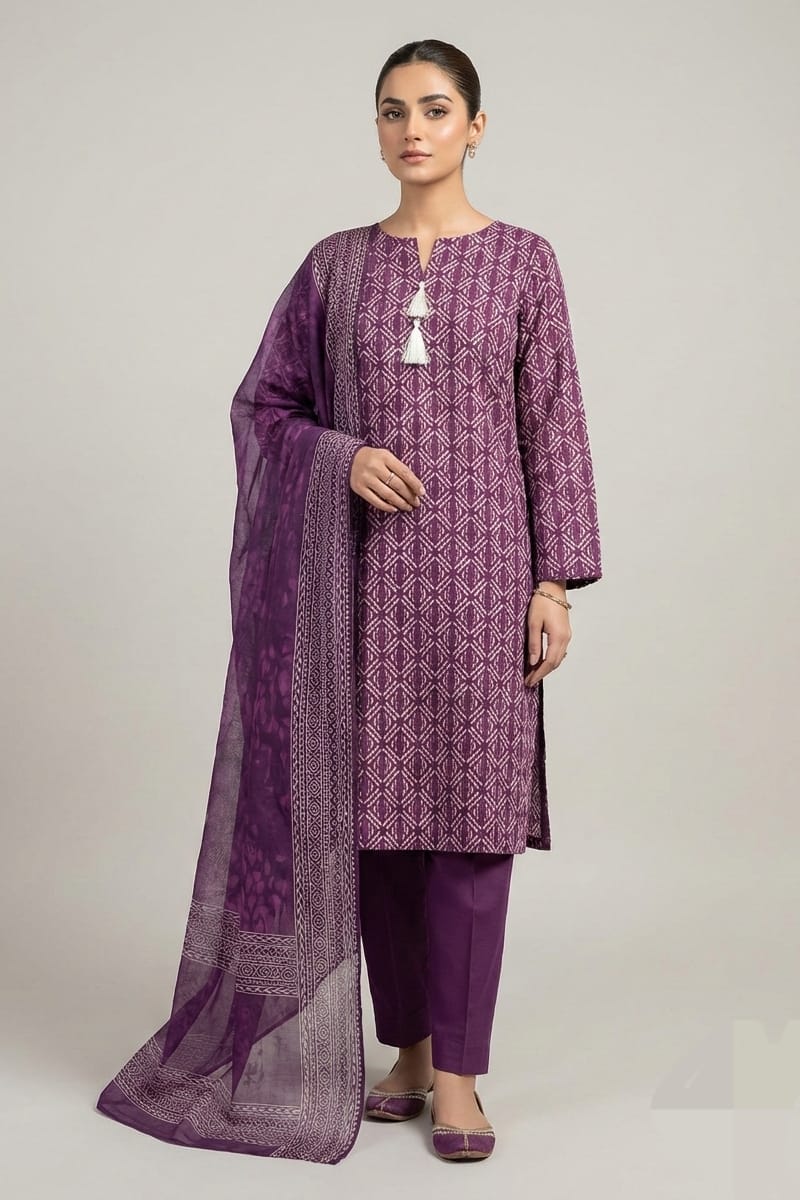 Nishat Stitched Printed Lawn 3pc