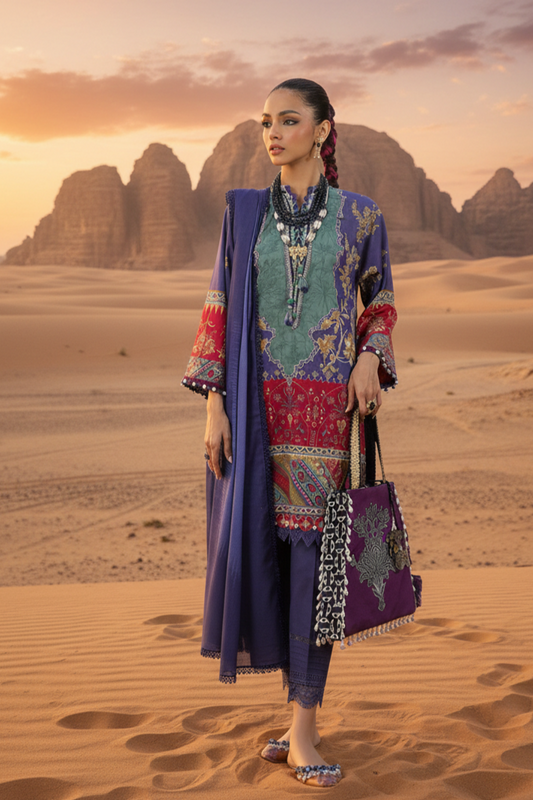 Sana Safinaz Unstitched Printed Lawn 3pc